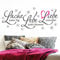Grandora Wandtattoo Zitat Lebe Lache Liebe + Blumen & Herz pink I schwarz (BxH) 139 x 58 cm I Wohnzimmer Sticker Aufkleber Wandaufkleber Wandsticker W5122