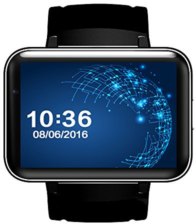 TORTOYO Nuovo DM98 Android 4.4 Smart Watch Phone 2.2 Grande Schermo 2G 3G Smartwatch Orologio con Fotocamera HD WiFi GPS Speaker APP Download (Nero)