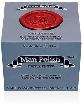 Man Polish Subtle Tinted - Crema hidratante facial autobronceadora gradual prémium para hombres, 50 ml