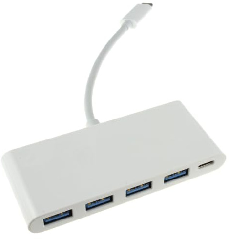 kenable USB 3.1 Type C Male to USB 4 x USB 3.0 HUB Sockets with PD 15cm