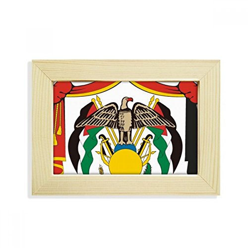 DIYthinker Jordan National Emblem Land Desktop-HÖlz-Bilderrahmen Fotokunst-Malerei Passt 10.2 x 15.2cm (4 x 6 Zoll) Bild Mehrfarbig