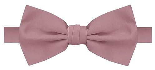Jacob Alexander Nœud papillon pré-noué réglable pour homme Couleur unie, vieux rose, taille unique