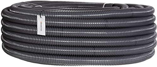HOLZBRINK Tuyau d'Aspiration et de Refoulement 35 mm (1 1/3”), en PVC renforcé pour étangs, irrigation, pompes, longueur : 20 m, HVS-04-20