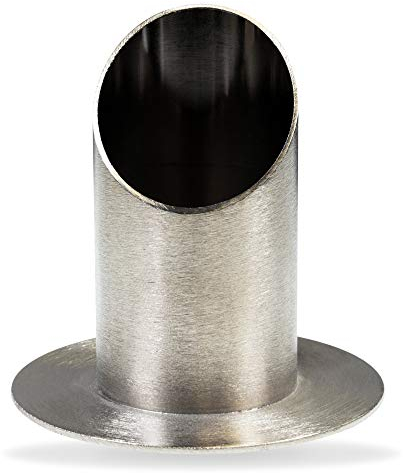 everlar® Edler Kerzenständer I 4 cm ø I Handgearbeitete Qualität I Kerzenhalter für Taufkerze, Kommunionkerze, Stabkerze, Stumpenkerze, Tafelkerze, Traukerze, Trauerkerze u.a. I Metall Silber