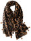 KRUIHAN Frauen Weichen Langen Hals Schal - Damenmode Leopard Tiermuster Cape,Abendgesellschaft Stilvolle Accessoires mit Quaste(Stil B-Braun)