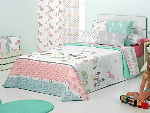 Lanovenanube Bettbezug für 90 cm Betten (3-teiliges Set mit Spannbettlaken, Kissenbezug und Kissenbezug) Nicht im Lieferumfang enthalten Cama 105 cm