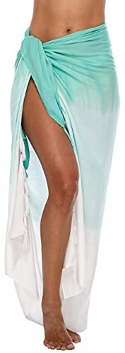 SHU-SHI - Damen Sarong/Pareo für den Strand - zum Tragen über Badeanzügen - mit Farbverlauf - Grün