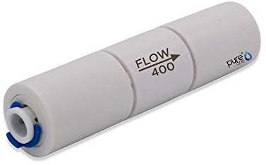 PureOne EF036-C Quick-Fitting Durchflussbegrenzer - 1/4 auf 1/4 Zoll Schlauch - 400 ml/min. Zubehör für Umkehr-Osmose