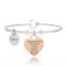 SAGA GIOIELLI® BRACCIALE RIGIDO DONNA FRASI PENSIERI PAROLE EMOZIONALE INCISIONE ACCIAIO CUORE ROSE' (Congratulazioni!vivi la vita che hai sognato!)