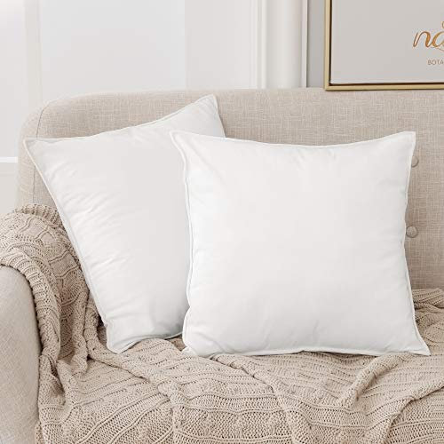 Deconovo Kissenbezug Kissenbezüge Samt Zierkissenbezüge Dekorativ Sofakissen Couchkissen Kissenhülle Dekokissen Wohnzimmer Sofa Kissenhüllen Couch Schlafzimmer, 45x45 cm, Weiß, 2er Set