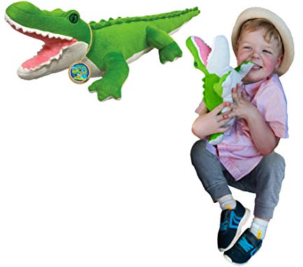 EcoBuddiez - Crocodile from Deluxebase. Medium 44cm Soft Plush Animals made from Recycled Plastic Bottles. Eco-Friendly Cuddly Gift for Kids and Cute Stuffed Animal Toy for Toddlers.