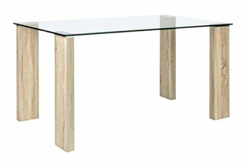 Mar.c.a. Design 9475-9482 cm Mesa, Vidrio Madera, Acero, 140x80x75 cm, 30000 Unidades