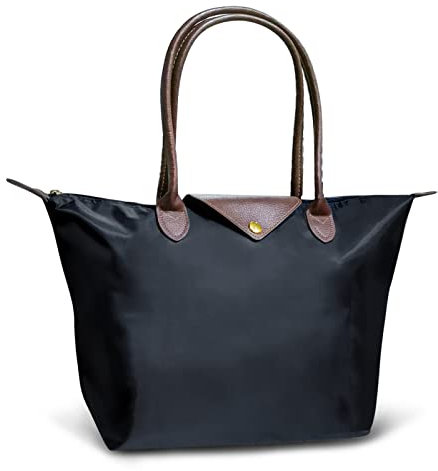 ARIEL-GXR Women's Tote Bag,Large Capacity Shoulder Handbags for Ladies,Tote Shopping Bag with Zip and Top Handle Waterproof Crossbody Schoolbag for Work,Travel,School,Office (black, M)