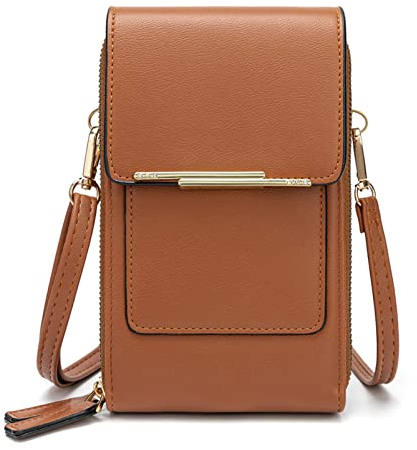 Ourui Handy Umhängetasche Damen, Touchscreen Geldbörse Brieftasche Handtasche, PU Leder Crossbody Schultertasche mit Kartenschlitz Verstellbar Abnehmbar Schultergurt