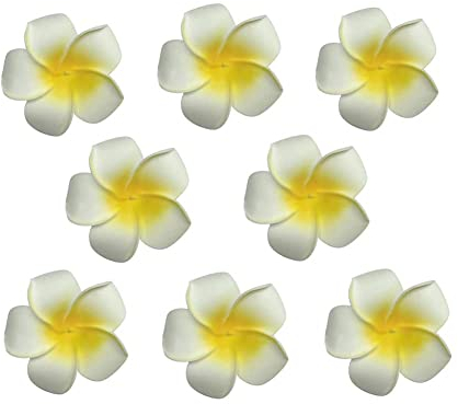 8 Fermagli per Capelli con Fiore di Plumeria, 7 cm, Stile Hawaiano Hawaiano, Stile Plumeria, in Schiuma Plumeria, Decorazione per Capelli, Forcine per Capelli per Matrimoni, Feste in Spiaggia