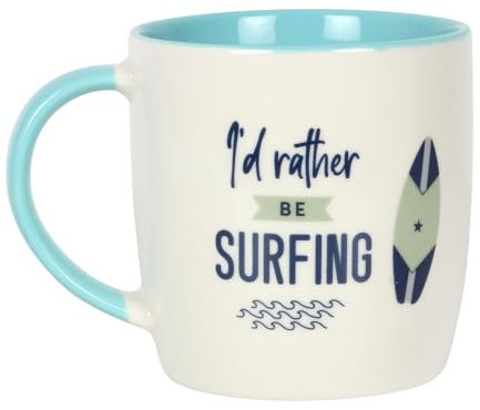 Chic Multicolor I'd Rather Be Surfing Mug - 9cm x 12cm (1 Pc.) - High Quality Ceramic Material - Perfect for Everyday Use