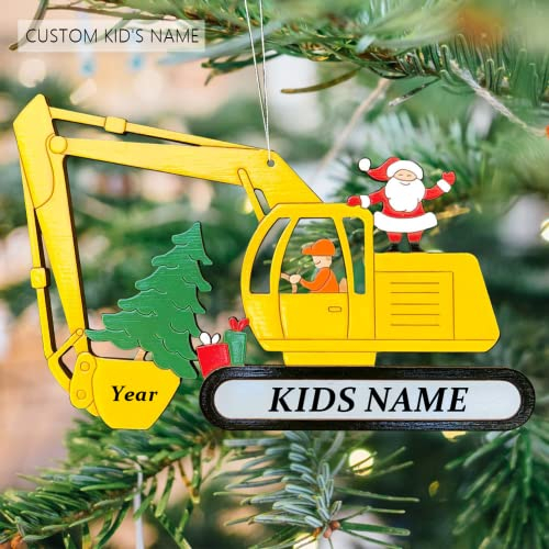 WERWAES 2022 Kinder Weihnachtsschmuck Nette Bagger Weihnachtsbaum Dekoration Weihnachtsferien Ornament für Home Decor Kinder