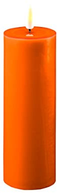 Deluxe Homeart Indoor Flameless LED Candle - Orange - with Real Flame™ Technology - Battery Powered Candle (5 x 15 cm)