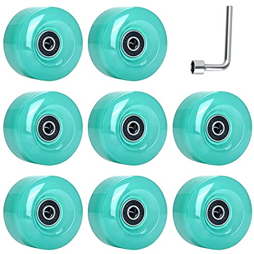 Doumneou 8 Stück 58 mm x 32 mm, 82A Outdoor/Indoor Rollschuh-, PU-Rollen, für Doppelroller-Rollschuh-Zubehör
