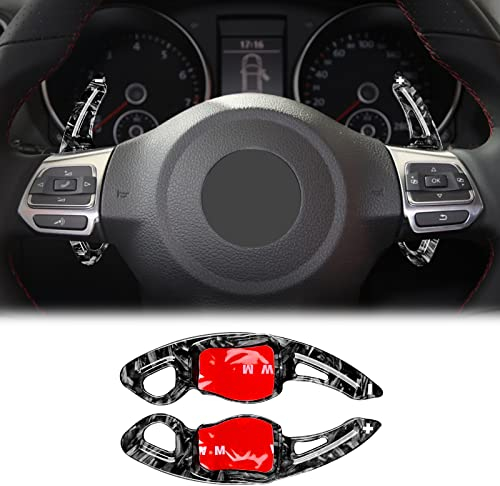 JORAsa für Volkswagen VW Golf 6 GTI MK6 2010-2013 Auto Lenkrad Paddle Shifter Erweiterungen Abdeckung Zubehör Auto Innenteile Aufkleber Dekoration Innenausstattung, geschmiedetes Muster