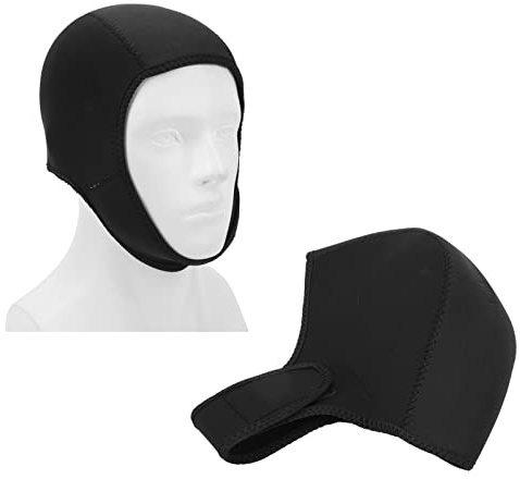 Capucha de Traje de Buceo, Capucha de Buceo Térmica Natación Surf Traje de Buceo Capucha de Buceo Protección Solar UV Gorro de Buceo de Secado Rápido para Hombres Mujeres (Negro)