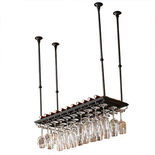 Supports de verres à pied de style vintage Porte-bouteilles suspendus au plafond Porte-bouteilles de vin en métal Gobelet Porte-verres à vin Hauteur réglable Noir, Bronze, Golden Bar Meubles de salle