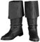 Stivali da Cavaliere medievali da Uomo Stivali Alti da Cavaliere Vintage da Pirata Stivali da Cowboy in Pelle PU, Accessori per Costumi Cosplay di Halloween,Nero,41 EU