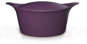 Cookut - L'incroyable Cocotte 28 cm avec poignée en métal et manique assorties - Prune
