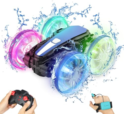 EVARY Coche Teledirigido 2.4Ghz 4x4, Agua y Tierra, Niños 3-8 Años, Regalo de Cumpleaños y Festivo