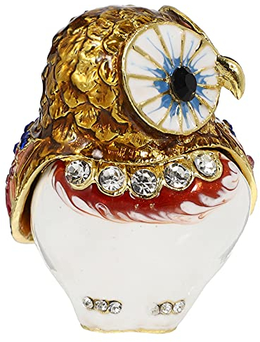 Vintage-Dekor, Make-up-Ornament, Schmuckkästchen, Metall, Eulenform, Schmuck-Organizer, eleganter Kristall-Ohrringhalter, Geschenkverpackung, Tischdekoration, Kaffee, Damengeschenke, Damen-Ohrringe/88