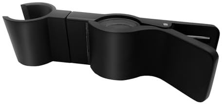 XNJIHWA Shower Head Holder Clamp No Drilling Metal Hand Shower Holder Adjustable Rotation Shower Head Bracket fit Shower Pole 20-29mm（Black）