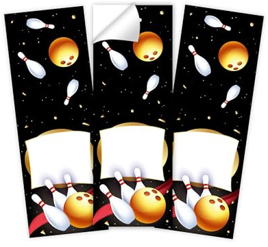 Minkocards 12 Aufkleber Bowlling Kegeln Bowling-Party Verpackung von Geschenken für Mädchengeburtstag Jungsgeburtstag Etiketten für Geschenkverpackung
