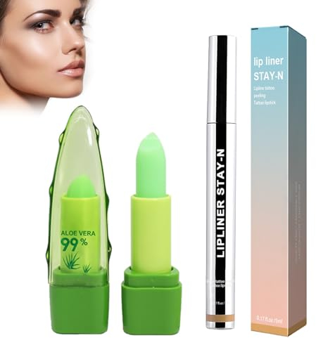 Pflegender Lip Plumper Make up Set+Lipliner Dauerhafter Lipgloss, Matte Lipgloss Flüssiger Lippenstift, Wasserfeste, Hochpigmentierte Sets, Plump Nude Lippenform Wischfest