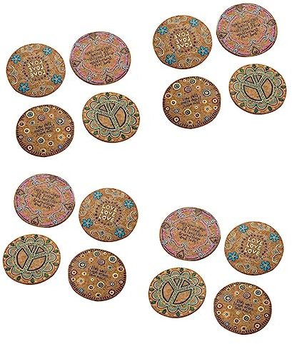 Zerodeko 16 Piezas manteles Naturales Posavasos Absorbente Posavasos de Taza de té Posavasos para Bebidas Almohadilla de protección de Mesa Escritorio portavasos Estera del Cuenco De Madera