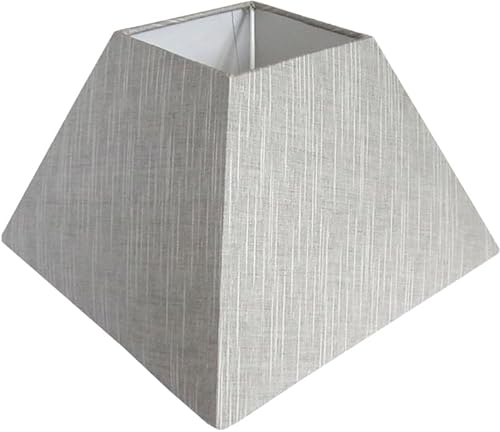 Tisch-Lampenschirm, *quadratisch*, WILDSEIDE, kaschiert, taupe, lichtdurchlässig Du25x25 /Do11x11/schräge H= 16cm/ Befestigung unten E27, max.40Watt