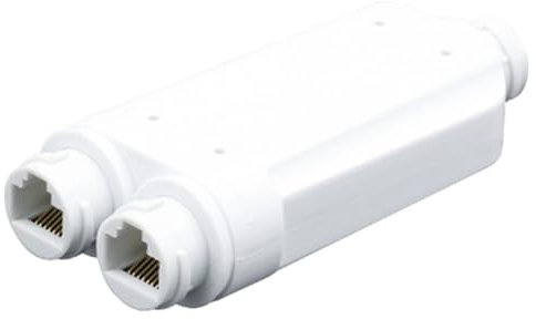 Tsudoku POE Repeater Plastic POE Repeater 2 Port Waterproof IP66 10/100Mbps 1 to 2 with IEEE802.3Af/At 48V Outdoor for POE Switch Camera