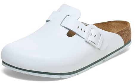 Birkenstock Damen Herren Boston Pro Hausschuhe Leder Pantoletten - Clogs - Zertifiziert nach EN ISO 20347:2043 - Berufsschuhe für Medizin, Gastronomie und Service