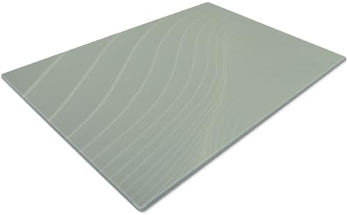 Glass Chopping Board 50 x 40 | Kitchen Worktop Protector | Multifunctional Cutting Board | Work Top Savers | Kitchen Accessories | Extra Large | Sage