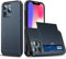Beajew Coque Portefeuille pour iPhone 12/12 Pro avec Porte-Cartes, Étui de Protection Téléphone Double Couche Antichoc, Fente Cachée Coulissante, Antichoc TPU+PC Housse Portefeuille - Cyan Tibétain