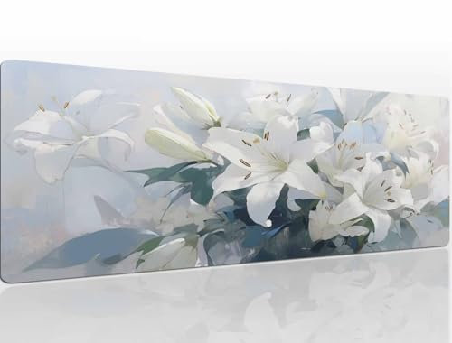 Tapis de Souris Gamer Tapis de Souris XL 1000x400x4 mm Leaves Tapis Souris Antidérapant Étanche Speed Tapis de Souris Gaming Mouse Pad Petit sous Main Bureau Améliore la PréCision et la Vitesse A554