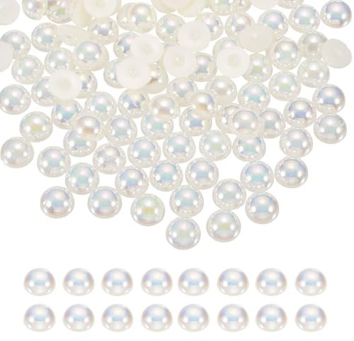 sourcing map 1000Pcs Half Pearl for Crafts, 4mm Plastic Half Flatback Imitation Pearls Cabochon Loose Beads Rhinestone for DIY Crafts Clothing Tumbler Shoes Embellishment Nail (Beige AB)