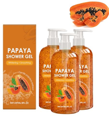 Papaya Shower Gel, Exfoliating Shower Gel with Organic Papaya Extract, a Pleasant Fruity Fragrance, Brightening and Smoothing, Gentle Cleansing and Freshness, for Radiantly Soft Skin (3)
