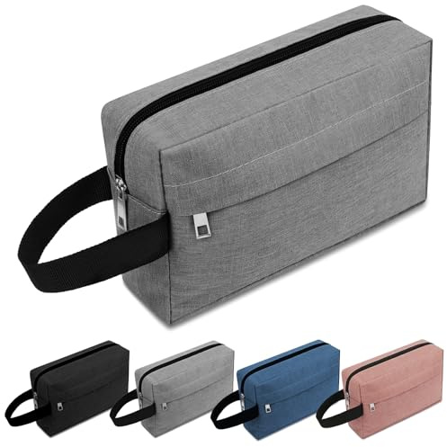 ALIIP Trousse de Toilette de Voyage, Multifonction Imperméable Sac Cosmétique, Trousse Essentielle de Voyage pour Hommes et Femmes, Fermeture éclair invisible, Gris