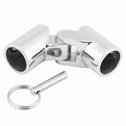 Marine Stainless Steel Folding Coupling Tube Pipe Connector Boat Hardware Fitting for Bimini Tops Masts Sun Canopies (25mm caliber)