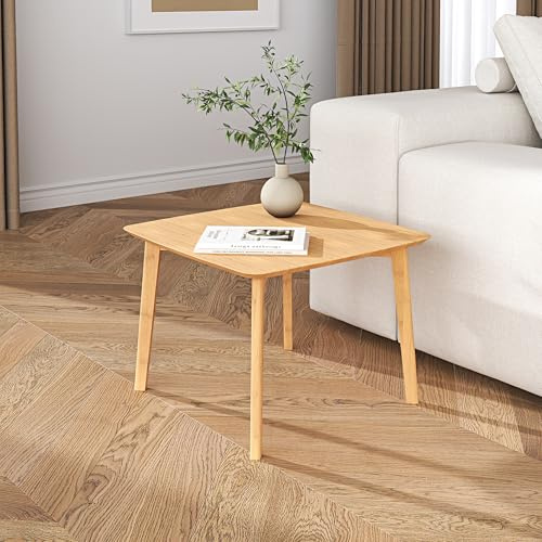 [en.casa] Beistelltisch Haad Sofatisch Wohnzimmertisch 45 x 50 x 50 cm Kaffeetisch quadratisch Ablagetisch aus Bambus für Wohnzimmer Schlafzimmer Flur Natur
