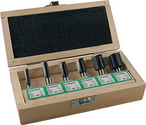 EDESSOE TOOLS AND MORE GMBH & CO.KG. 5480600 Nutfräsersatz HM 6tlg. Schaft-D.8mm 2Schneiden EDESSÖ i.Holzkasten