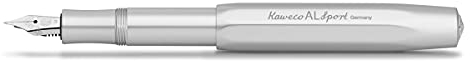 Kaweco AL SPORT Fountain Pen Silver I Premium Fountain Pen for Ink Cartridges I Exclusive Fountain Pen 13 cm I Nib: EF (Extra Fine)