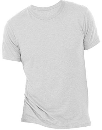 Canvas Mens Triblend Crew Neck Plain Short Sleeve T-Shirt (L) (White Fleck Triblend)