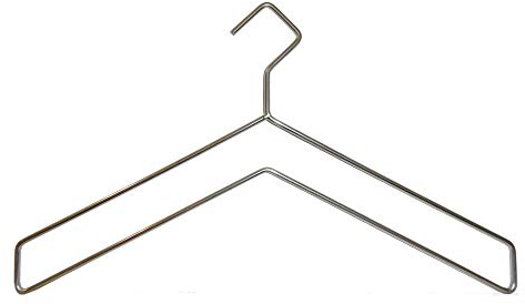 edler Design Garderobenbügel aus Edelstahl, 5 mm, 43 cm, Silber Glanz, 5 Stück