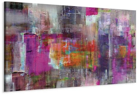 murando - Tableau décoratif abstrait 120x40 cm - Impression sur toile colorée - Décoration murale pour salon et chambre - Abstraction artistique expression coloré moderne a-A-0217-b-c